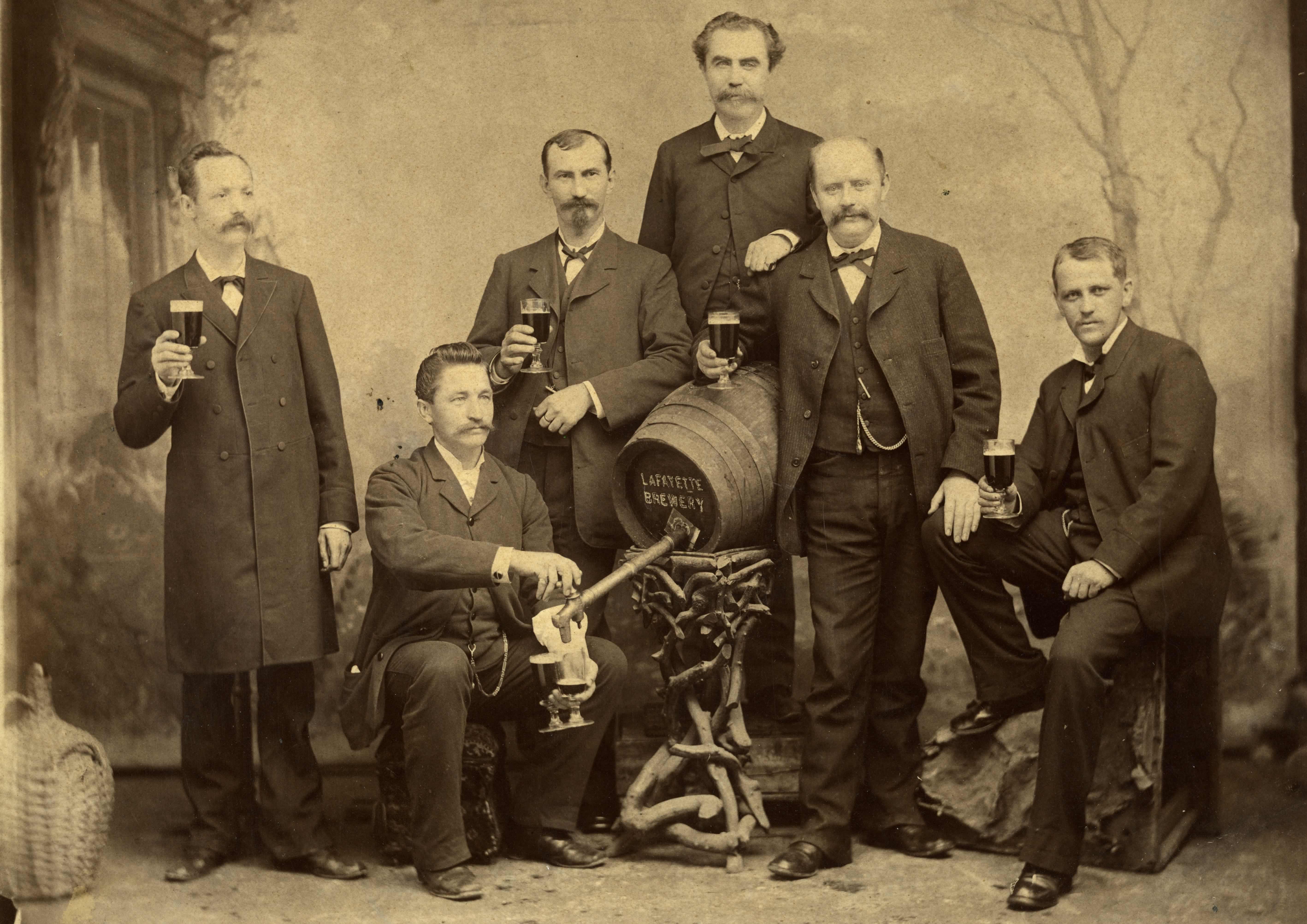 Pouring the brew is Mr. William F. Nolker, President, and to the far right, my great grandfather, Master Brewer, Louis T. Brinckwirth.  There is someone missing in this photograph; the matriarch of the brewery and its most prominent families;  Louis Brinckwirth's mother and Mr. Nolker's mother-in-law, Mrs. Fredericka Brinckwirth.  